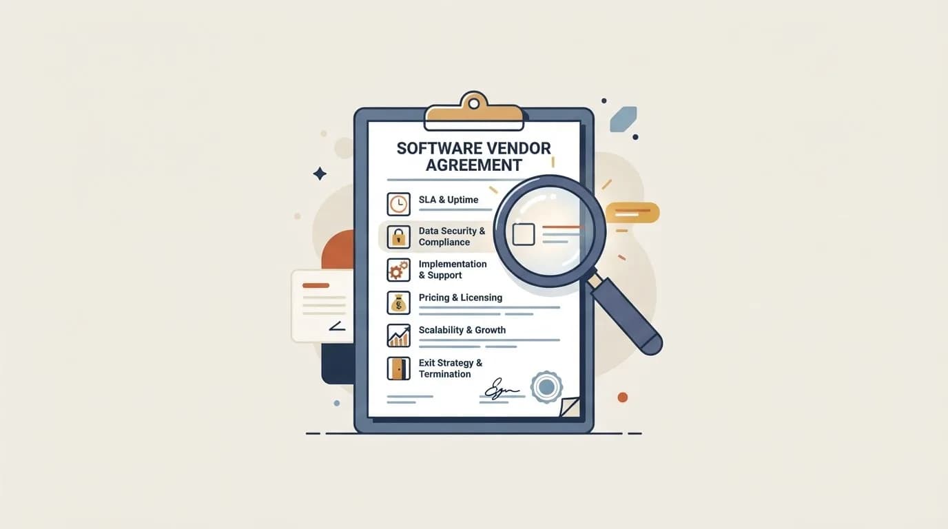What to ask a software vendor before you sign anything (placeholder illustration)
